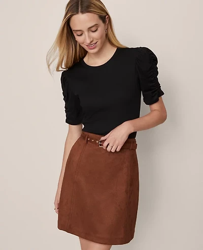Ann Taylor Weekend Collection Shirred Sleeve Top Women's
