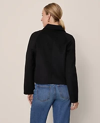 Ann Taylor Collared Button Front Jacket Black Women's