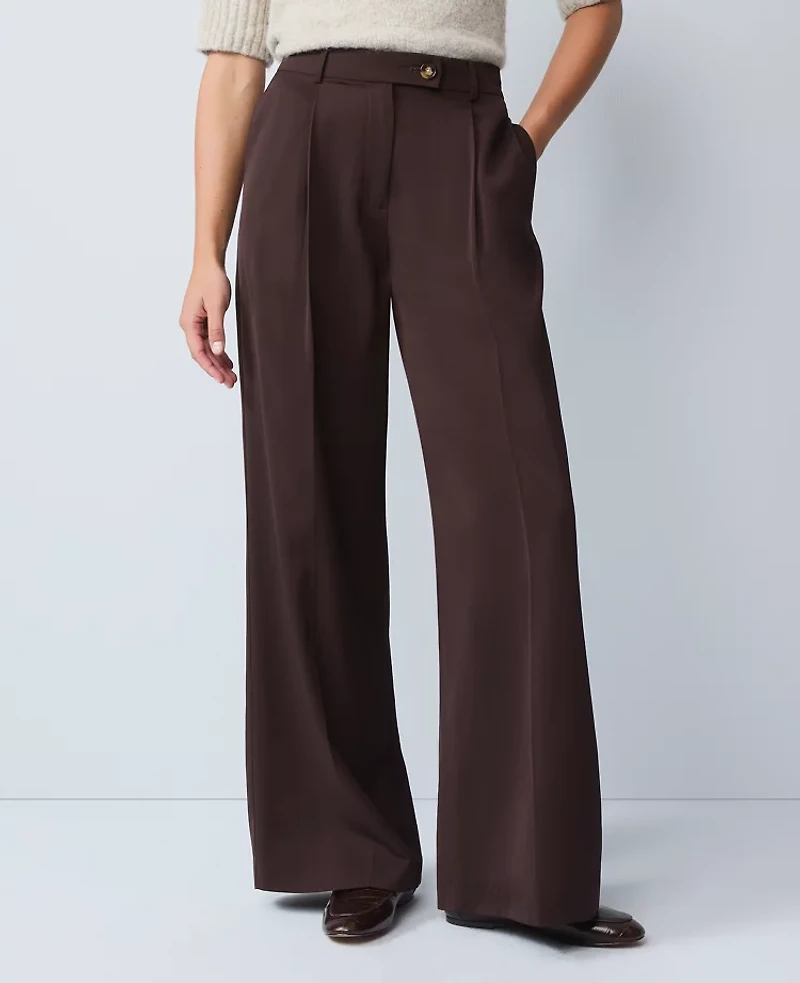 Ann Taylor The Modern Wide Leg Pant Pure Chocolate Women's