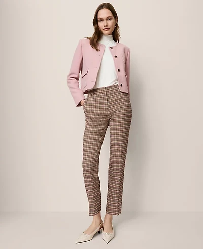 Ann Taylor The Tall Eva Ankle Pant Houndstooth Stallion Brown Women's