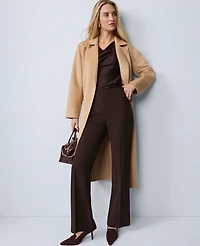 Ann Taylor Petite Belted Notch Collar Coat Cafe Au Lait Women's