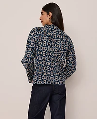 Ann Taylor Chain Link Print Sweater Moonlit Backdrop Women's