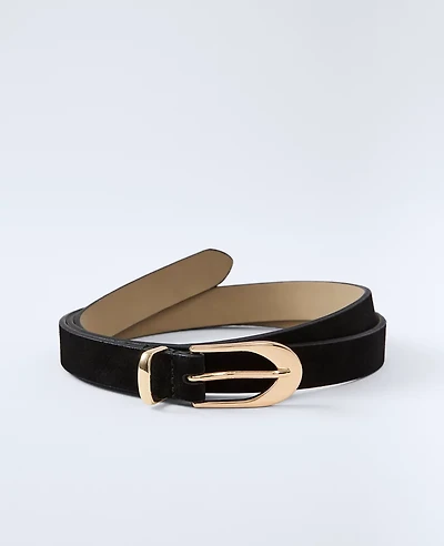 Ann Taylor Suede Oval Buckle Belt Women's