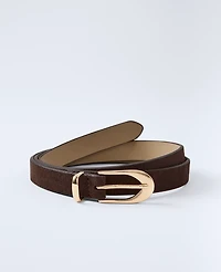 Ann Taylor Suede Oval Buckle Belt Women's