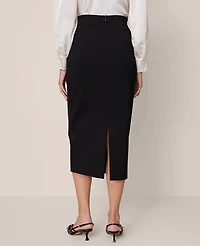 Ann Taylor Petite Belted Pencil Skirt Ponte Black Women's