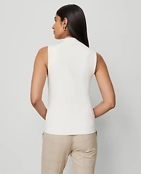 Ann Taylor Sleeveless V-Neck Top Size XL Winter White Women's