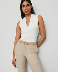 Ann Taylor Sleeveless V-Neck Top Size XL Winter White Women's