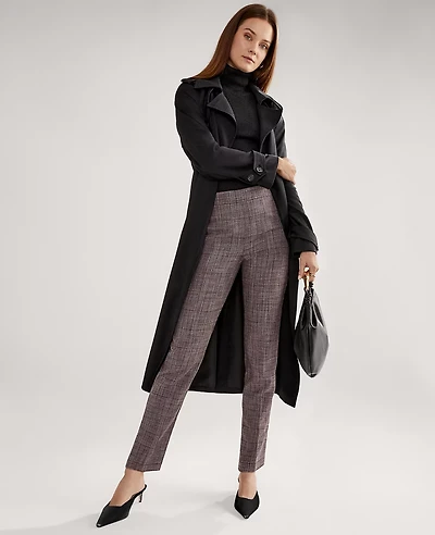 Ann Taylor The High Rise Ankle Pant Plaid Black/Brown Multi Women's