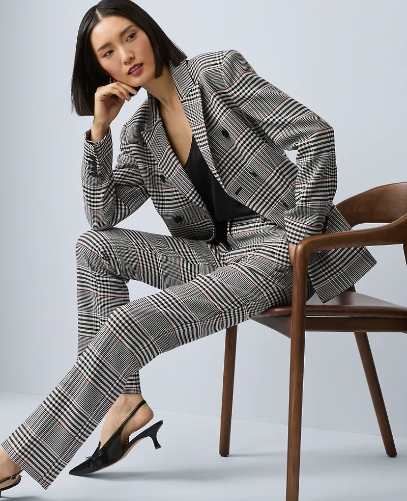 Ann Taylor The Sophia Pant Plaid Black Women's