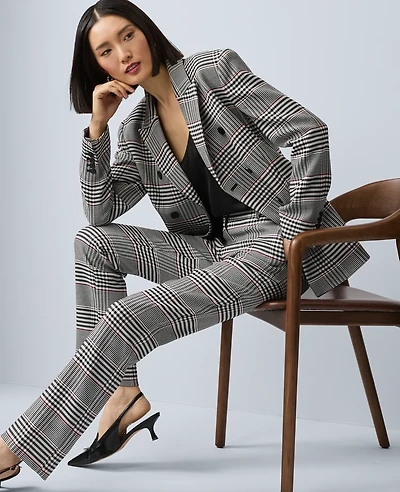 Ann Taylor The Sophia Pant Plaid Black Women's
