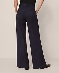 Ann Taylor The Perfect Wide-Leg Pant Navy/White Pinstripe Women's