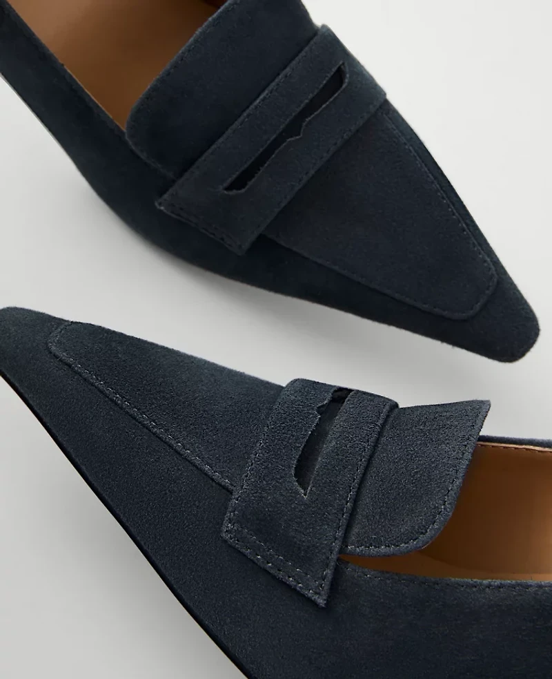 Ann Taylor Suede Nip Toe Penny Pump Women's