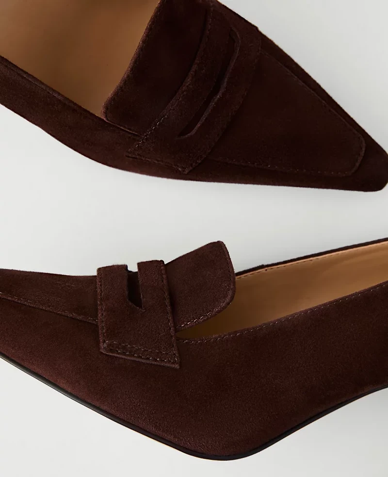 Ann Taylor Suede Nip Toe Penny Pump Women's