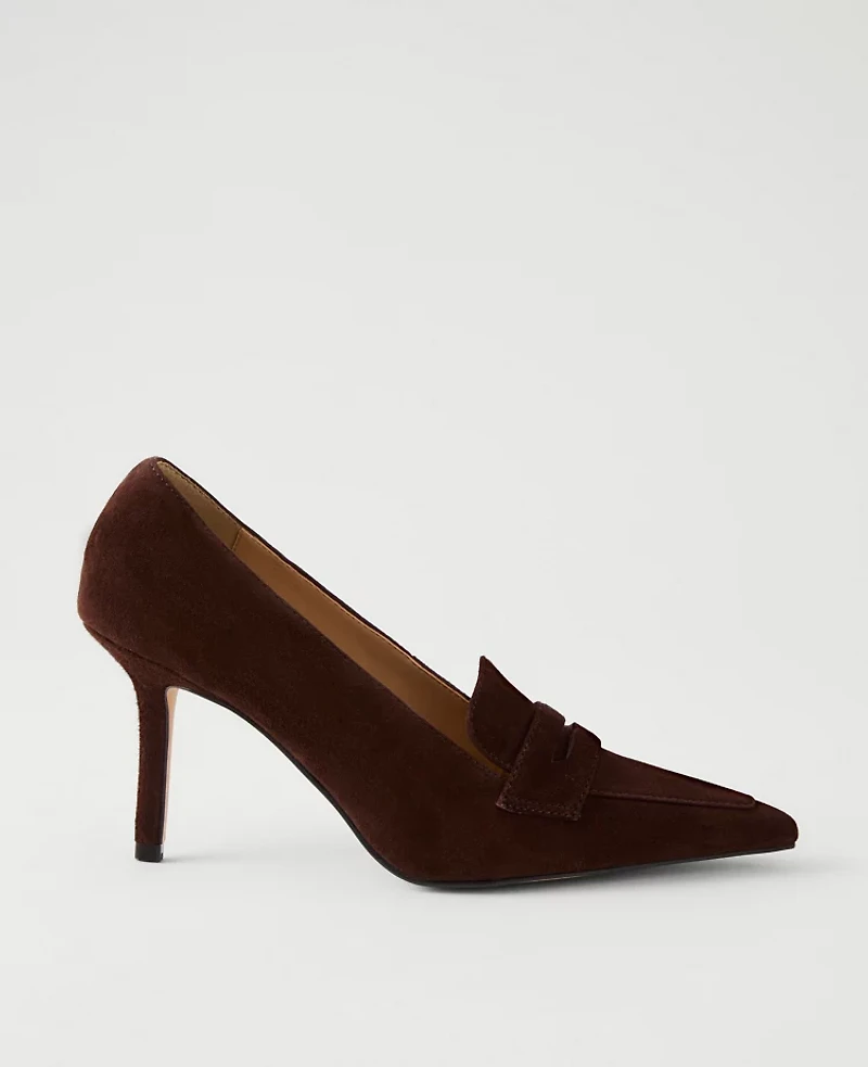Ann Taylor Suede Nip Toe Penny Pump Women's