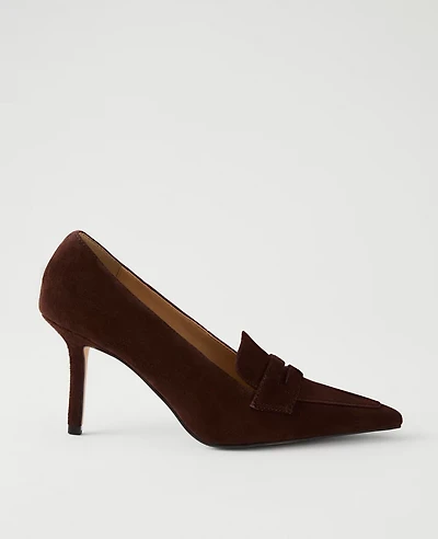 Ann Taylor Suede Nip Toe Penny Pump Women's