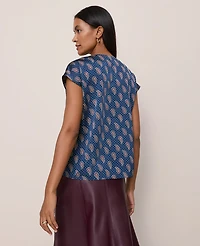 Ann Taylor Paisley Cowl Neck Top Moonlit Backdrop Women's