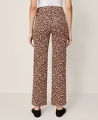 Ann Taylor Weekend Collection High Rise Corduroy Pant Animal Print Cafe Au Lait Women's