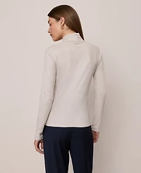Ann Taylor Weekend Collection Turtleneck Top Pale Sand Heather Women's