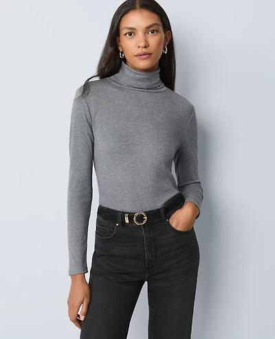 Ann Taylor Weekend Collection Turtleneck Top Heather Women's