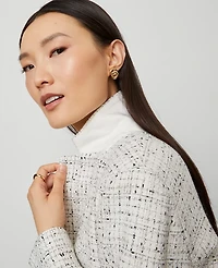 Ann Taylor The Hutton Blazer Tweed Charcoal/White Combo Women's