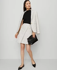 Ann Taylor The Hutton Blazer Tweed Charcoal/White Combo Women's