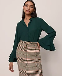 Ann Taylor Bell Sleeve Blouse Size Small Pine Grove Women's