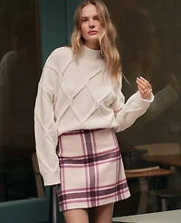 Ann Taylor Weekend Collection Petite Plaid Mini Skirt Seedpearl Women's