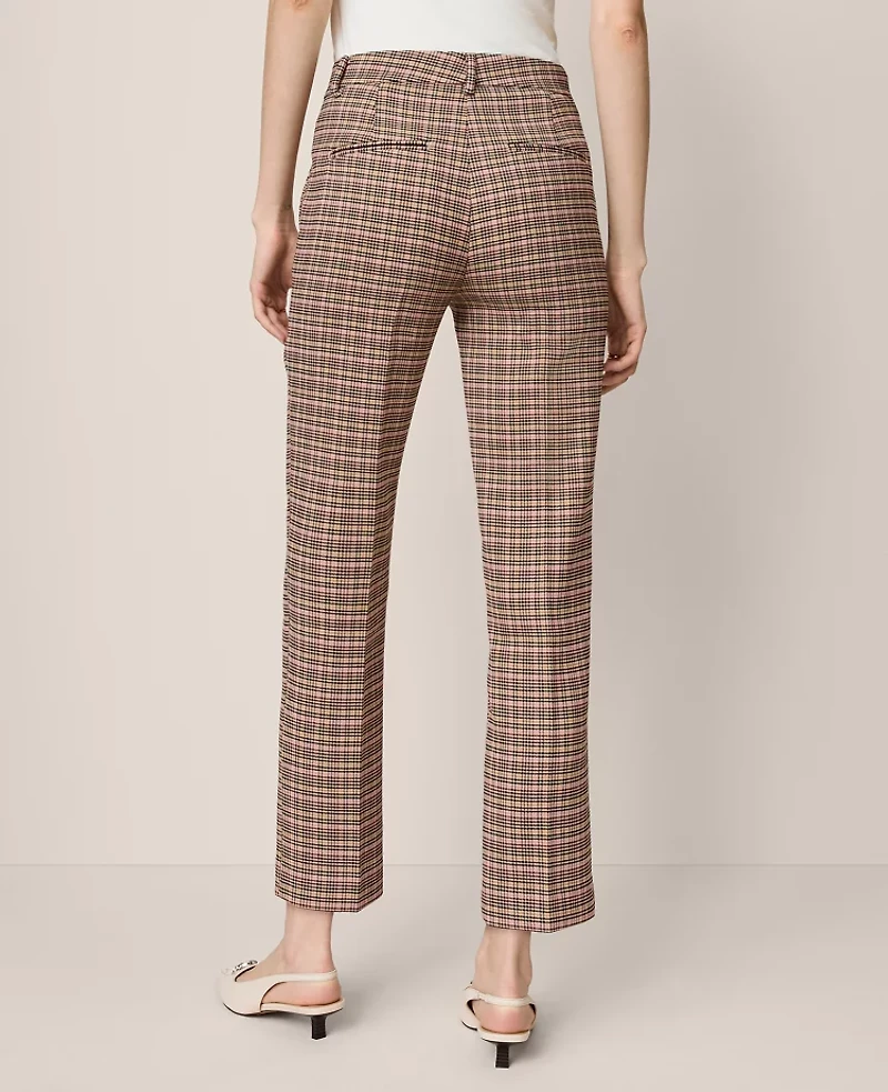 Ann Taylor The Eva Ankle Pant Houndstooth — Curvy Fit Stallion Brown Women's
