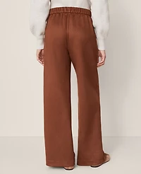 Ann Taylor Petite Weekend Collection Easy Wide-Leg Pant Faux Suede Rich Bronze Women's