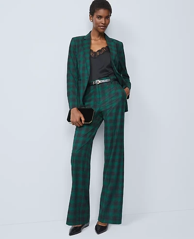Ann Taylor The Straight Trouser Plaid Ponderosa Pine Women's