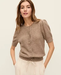 Ann Taylor Weekend Pointelle Crew Neck Cardigan Women's