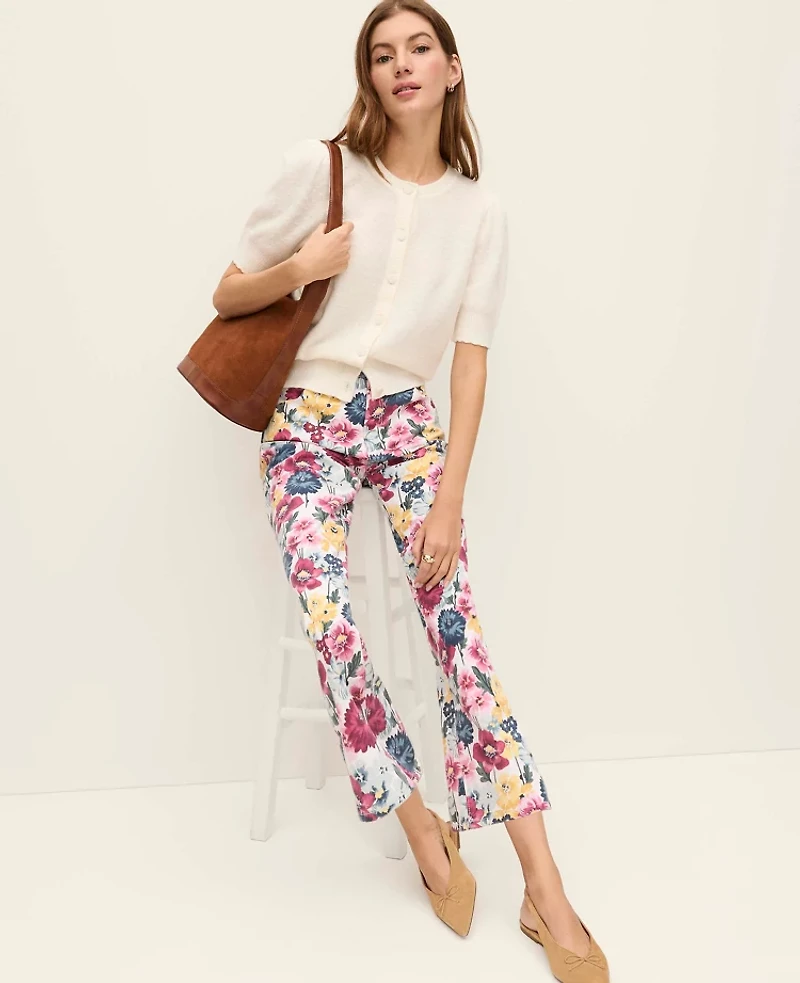 Ann Taylor Weekend Pointelle Crew Neck Cardigan Women's