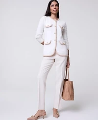 Ann Taylor Textured Trim Sweater Jacket Women's