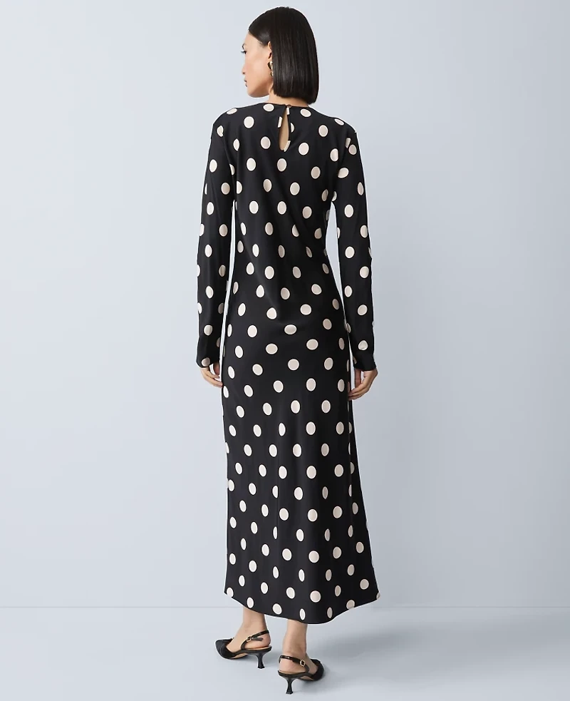 Ann Taylor Dotted Satin Sheath Dress Black Women's