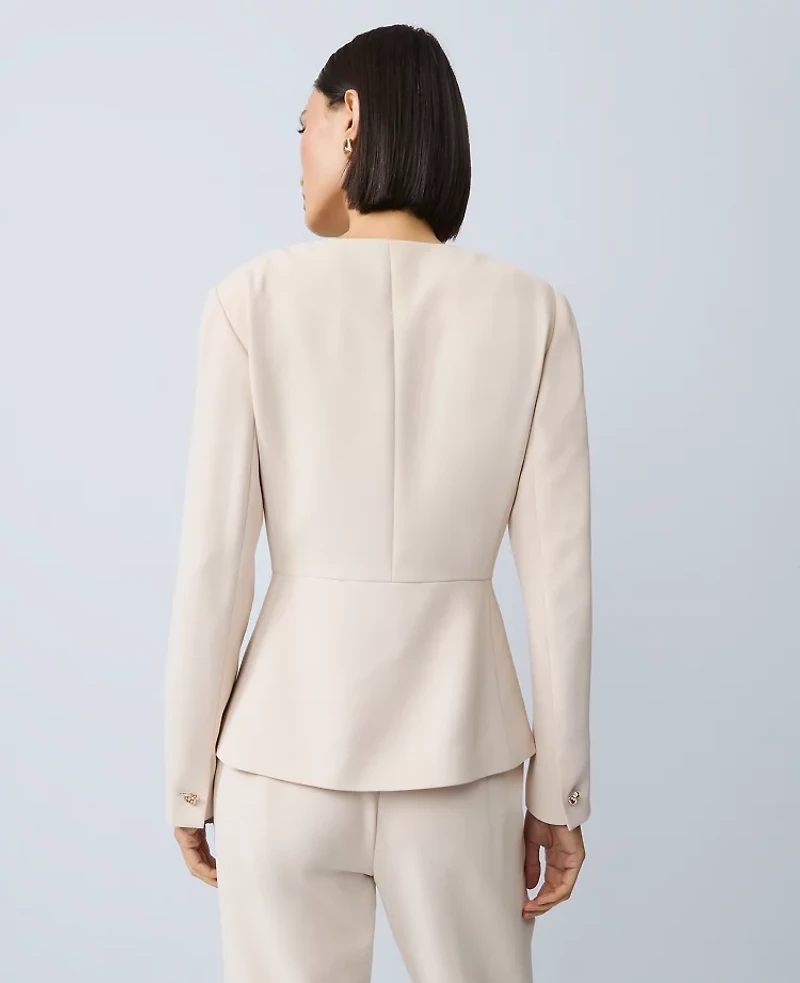 Ann Taylor Split Hem Jacket Ivory Whisper Women's