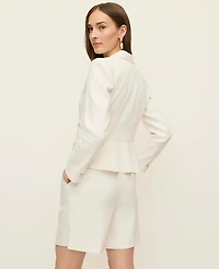 Ann Taylor The Pocket Blazer Linen Blend Winter White Women's