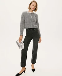 Ann Taylor The Petite Boyfriend Jean Washed Black Women's