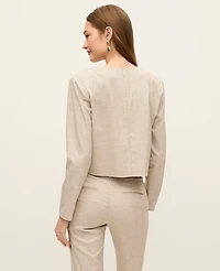 Ann Taylor Glen Check Crew Neck Top Neutral Women's