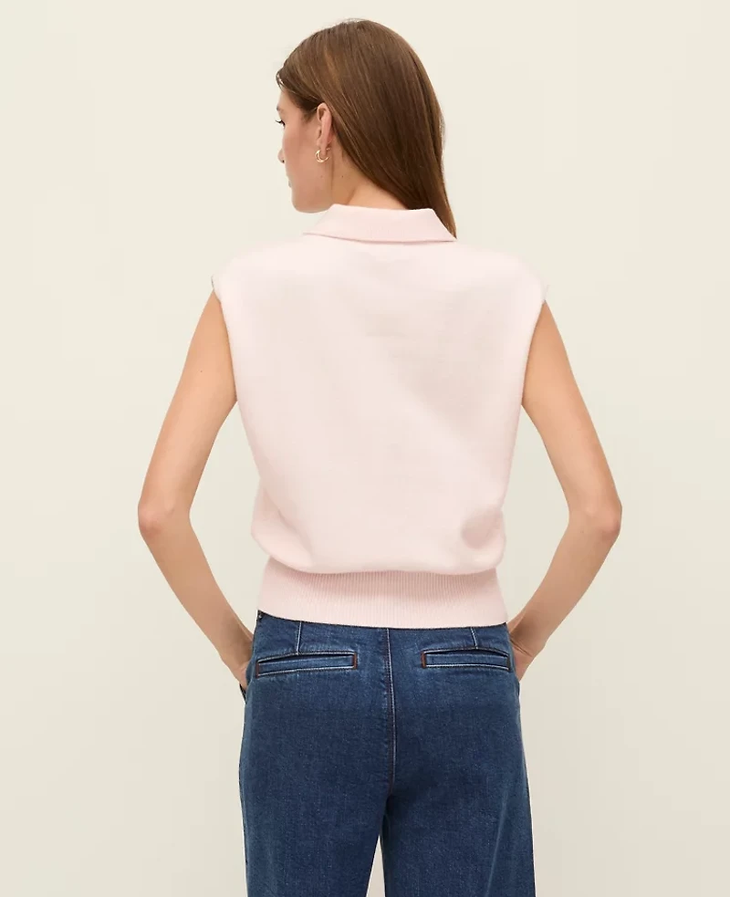Ann Taylor Weekend Collection Collared Sweater Vest Women's