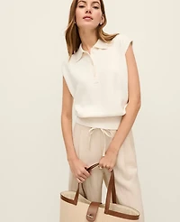 Ann Taylor Weekend Collared Sweater Vest Women's