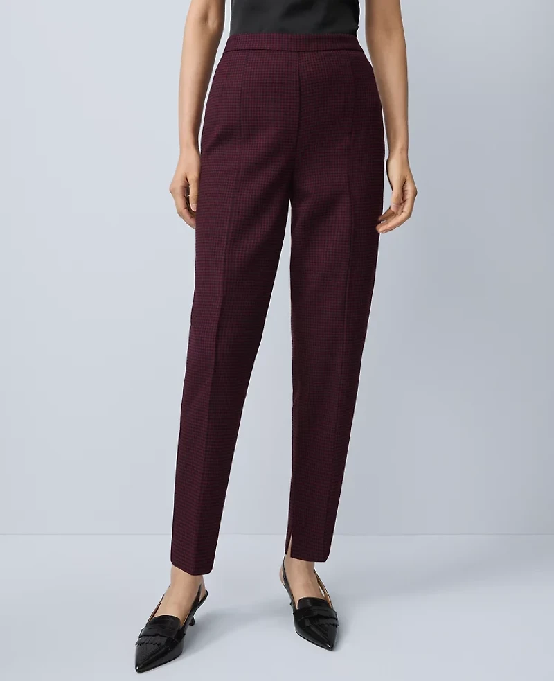 Ann Taylor The Natalie Pant Houndstooth Windsor Wine Women's