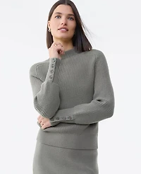 Ann Taylor Ribbed Button Sweater Women's