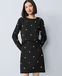 Ann Taylor Petite Embellished A-Line Skirt Black Women's