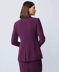 Ann Taylor Fluid Crepe Fitted Long Blazer Winter Bloom Women's