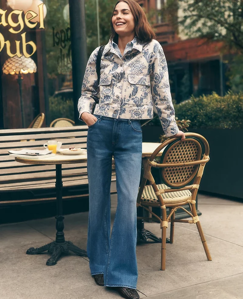 Ann Taylor The Wide-Leg Jean Luxe Medium Wash Women's