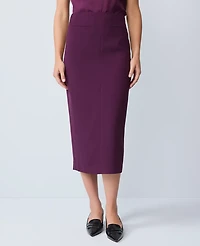 Ann Taylor Fluid Crepe Pocket Midi Skirt Winter Bloom Women's