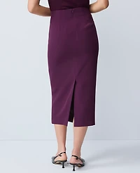 Ann Taylor Fluid Crepe Pocket Midi Skirt Winter Bloom Women's