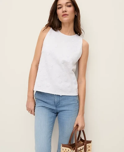 Ann Taylor Daisy Appliqué Tank Top Women's