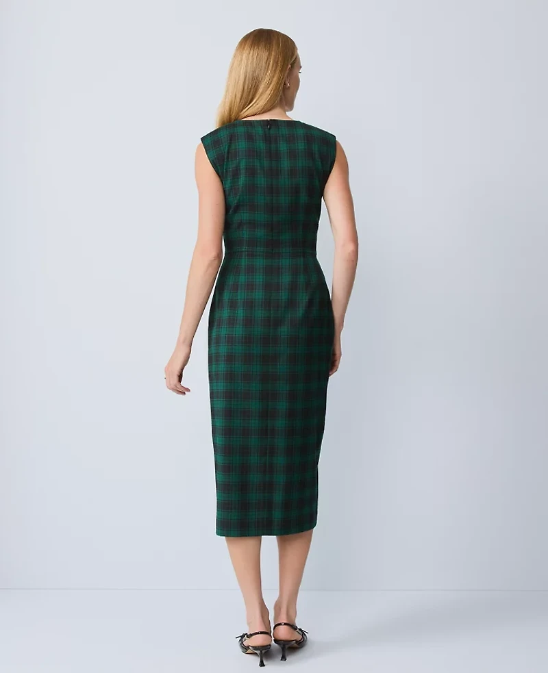 Ann Taylor Plaid Twist Sheath Dress Ponderosa Pine Women's