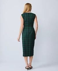 Ann Taylor Plaid Twist Sheath Dress Ponderosa Pine Women's